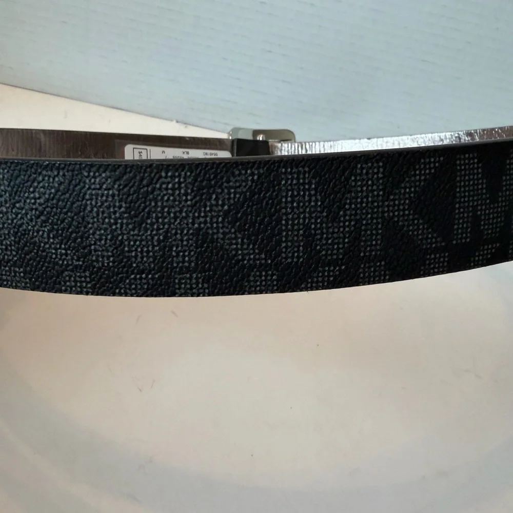 Michael Michael Kors‎ black MK logo belt